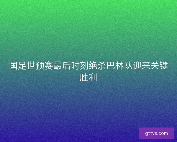 国足世预赛最后时刻绝杀巴林队迎来关键胜利
