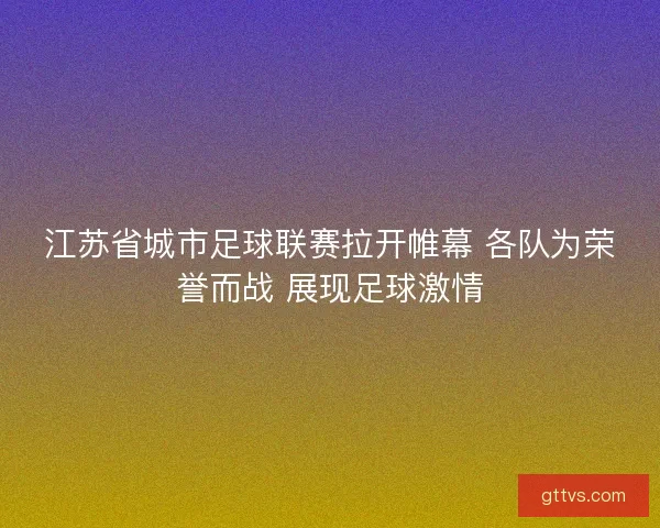 江苏省城市足球联赛拉开帷幕 各队为荣誉而战 展现足球激情