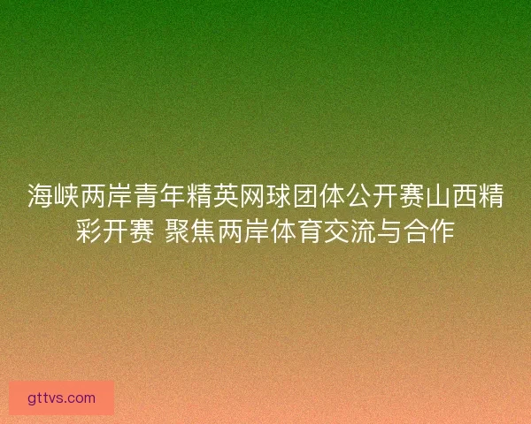 海峡两岸青年精英网球团体公开赛山西精彩开赛 聚焦两岸体育交流与合作